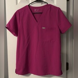 Figs Raspberry Sorbet Catarina Scrub Top